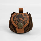 Medieval Viking Belt Pouch Leather Drawstring Coin Bag Renaissance Faire Waist Accessory - Hadi Craft