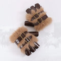 Medieval Viking Fur Fingerless Gloves – Steampunk Leather Wrist Guards for Renaissance, Archery & Cosplay - Hadi Craft