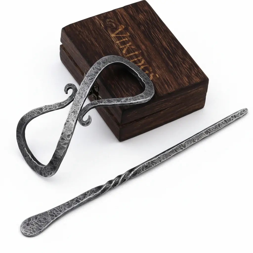Medieval Viking Hair Pin – Celtic Knot Nordic Hair Clip for Women - Hadi Craft