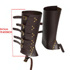 Medieval Viking Knight Boot Covers – Renaissance PU Leather Leggings - Hadi Craft