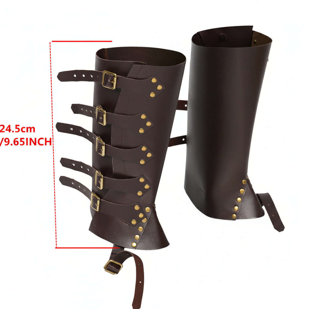 Medieval Viking Knight Boot Covers – Renaissance PU Leather Leggings - Hadi Craft