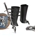 Medieval Viking Knight Boot Covers – Renaissance PU Leather Leggings - Hadi Craft
