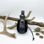 Medieval Viking Leather Sling Bag – Nordic Embossed Coin Purse for Men - Hadi Craft