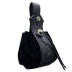 Medieval Viking Leather Sling Bag – Nordic Embossed Coin Purse for Men - Hadi Craft