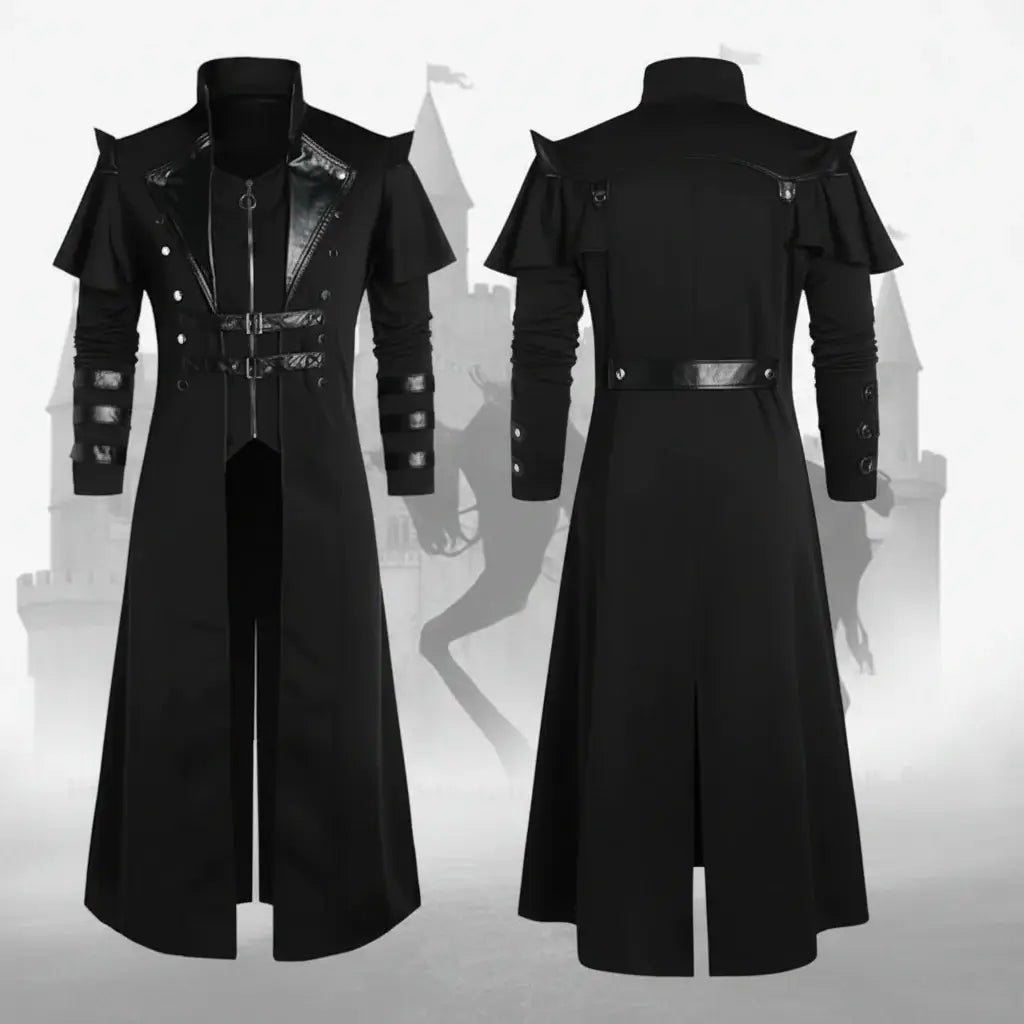 Medieval Viking Wear Gothic Steampunk Assassin Long Coat Pirate Armor Leather Costume Jacket - Hadi Craft