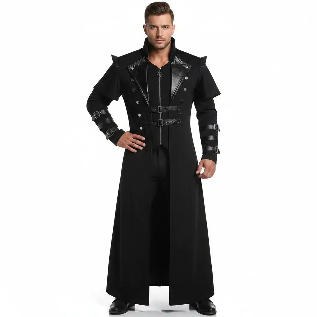 Medieval Viking Wear Gothic Steampunk Assassin Long Coat Pirate Armor Leather Costume Jacket - Hadi Craft