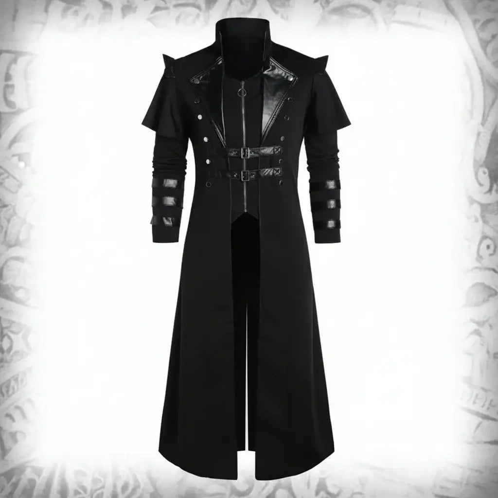 Medieval Viking Wear Gothic Steampunk Assassin Long Coat Pirate Armor Leather Costume Jacket - Hadi Craft