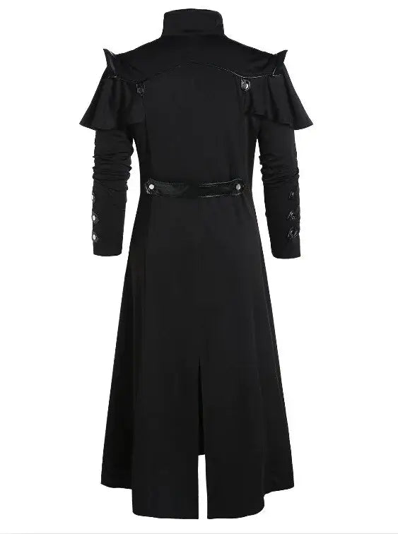 Medieval Viking Wear Gothic Steampunk Assassin Long Coat Pirate Armor Leather Costume Jacket - Hadi Craft