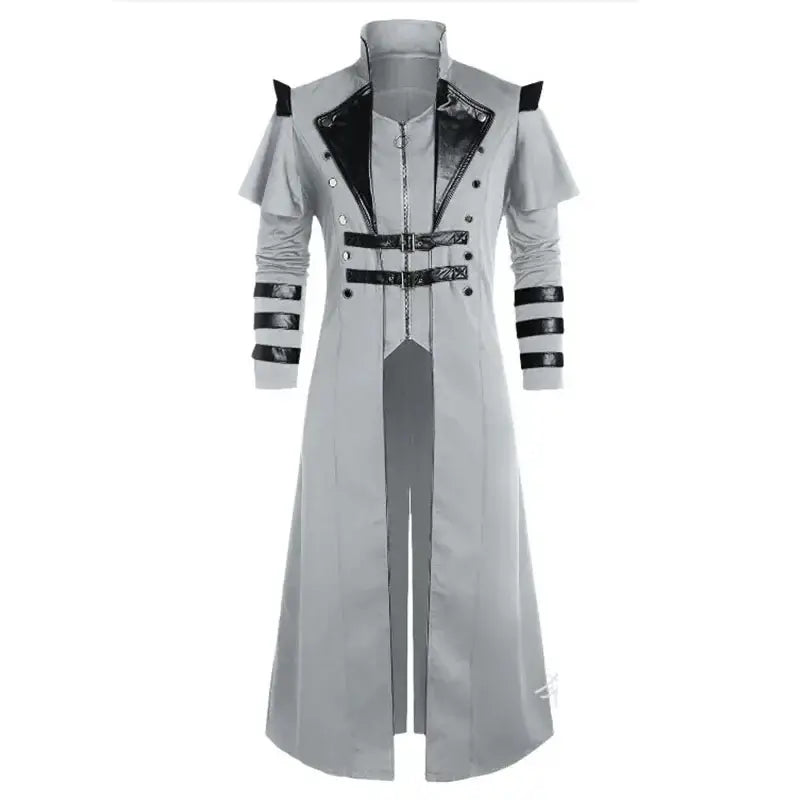 Medieval Viking Wear Gothic Steampunk Assassin Long Coat Pirate Armor Leather Costume Jacket - Hadi Craft