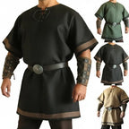 Medieval Viking Wear Warrior Costume Men Renaissance Knight Pirate Shirt LARP Outfit - Hadi Craft