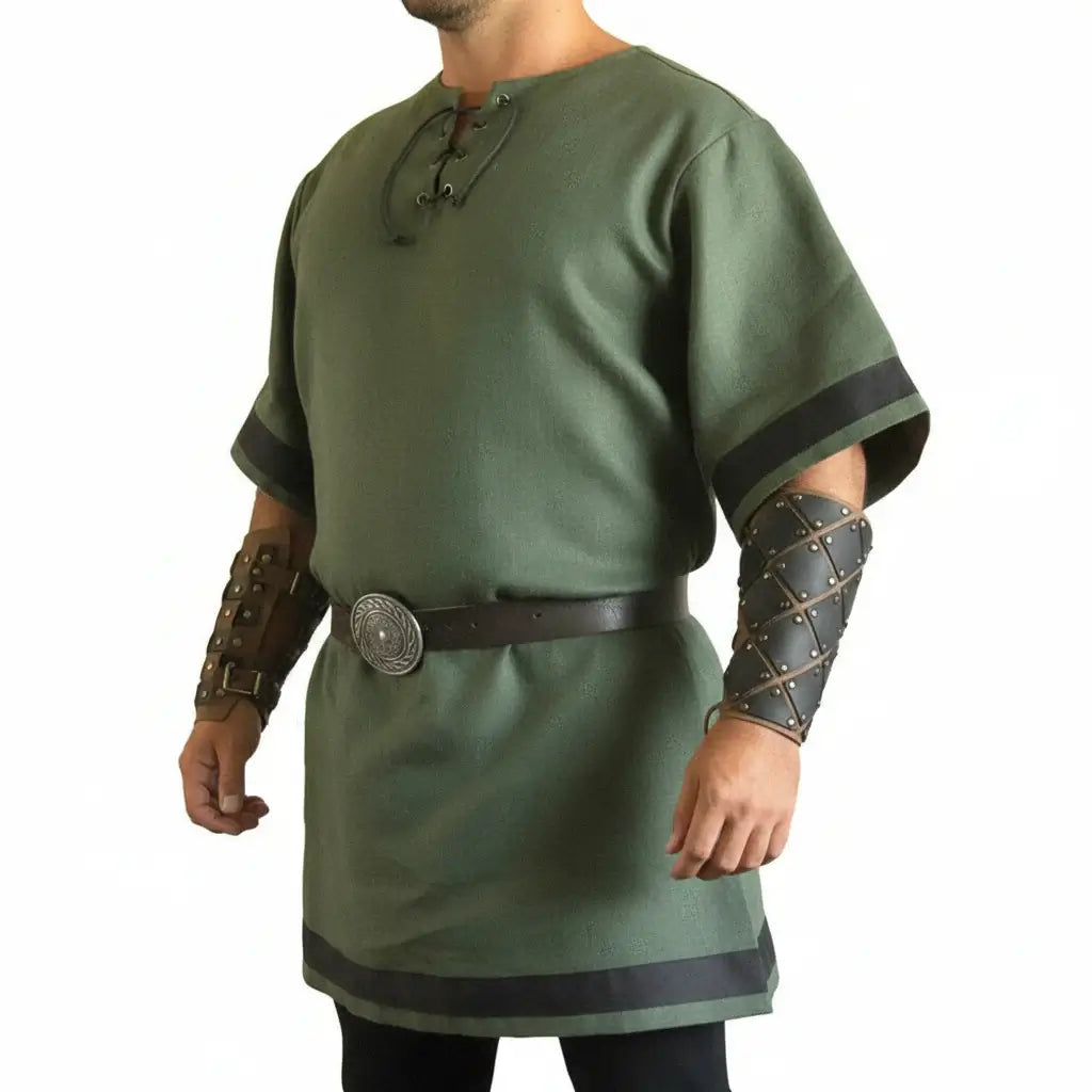 Medieval Viking Wear Warrior Costume Men Renaissance Knight Pirate Shirt LARP Outfit - Hadi Craft