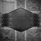 Medieval Viking Wear Wide PU Leather Belt Armor Costume Heavy Embossed Waistband - Hadi Craft