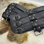 Medieval Viking Wear Wide PU Leather Belt Armor Costume Heavy Embossed Waistband - Hadi Craft
