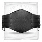 Medieval Viking Wear Wide PU Leather Belt Armor Costume Heavy Embossed Waistband - Hadi Craft