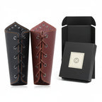 Medieval Viking Wear Wide PU Leather Bracer Cuff Bracelet Men Handwoven Arm Guard - Hadi Craft