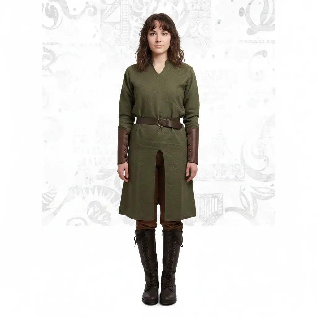 Men Medieval Knight Warrior Costume Tunic Clothing Norman Chevalier Braid Viking Pirate Saxon Top Shirt - Hadi Craft