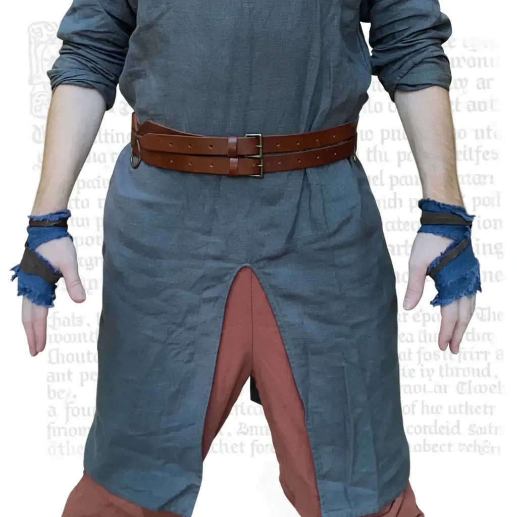 Men Medieval Knight Warrior Costume Tunic Clothing Norman Chevalier Braid Viking Pirate Saxon Top Shirt - Hadi Craft
