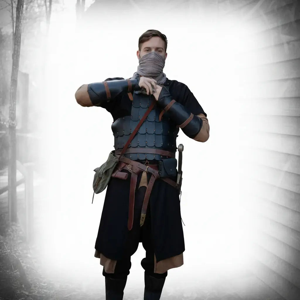 Men Medieval Knight Warrior Costume Tunic Clothing Norman Chevalier Braid Viking Pirate Saxon Top Shirt - Hadi Craft