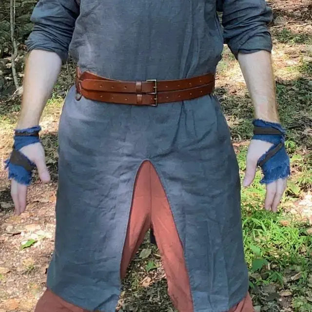 Men Medieval Knight Warrior Costume Tunic Clothing Norman Chevalier Braid Viking Pirate Saxon Top Shirt - Hadi Craft