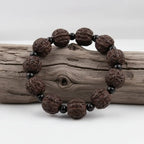 Men’s Buddha Wood Bead Bracelet – Vintage Buddhist Meditation Energy Bracelet Lucky Handmade Jewelry Gift - Hadi Craft
