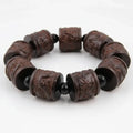 Men’s Buddha Wood Bead Bracelet – Vintage Buddhist Meditation Energy Bracelet Lucky Handmade Jewelry Gift - Hadi Craft