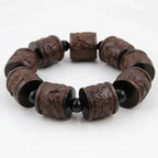 Men’s Buddha Wood Bead Bracelet – Vintage Buddhist Meditation Energy Bracelet Lucky Handmade Jewelry Gift - Hadi Craft