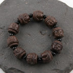 Men’s Buddha Wood Bead Bracelet – Vintage Buddhist Meditation Energy Bracelet Lucky Handmade Jewelry Gift - Hadi Craft