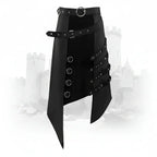 Men's Gothic Punk Kilt Skirt Medieval Roman Warrior Leather Belt Black Cosplay Costume - Hadi Craft