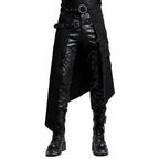Men's Gothic Punk Kilt Skirt Medieval Roman Warrior Leather Belt Black Cosplay Costume - Hadi Craft