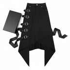 Men's Gothic Punk Kilt Skirt Medieval Roman Warrior Leather Belt Black Cosplay Costume - Hadi Craft