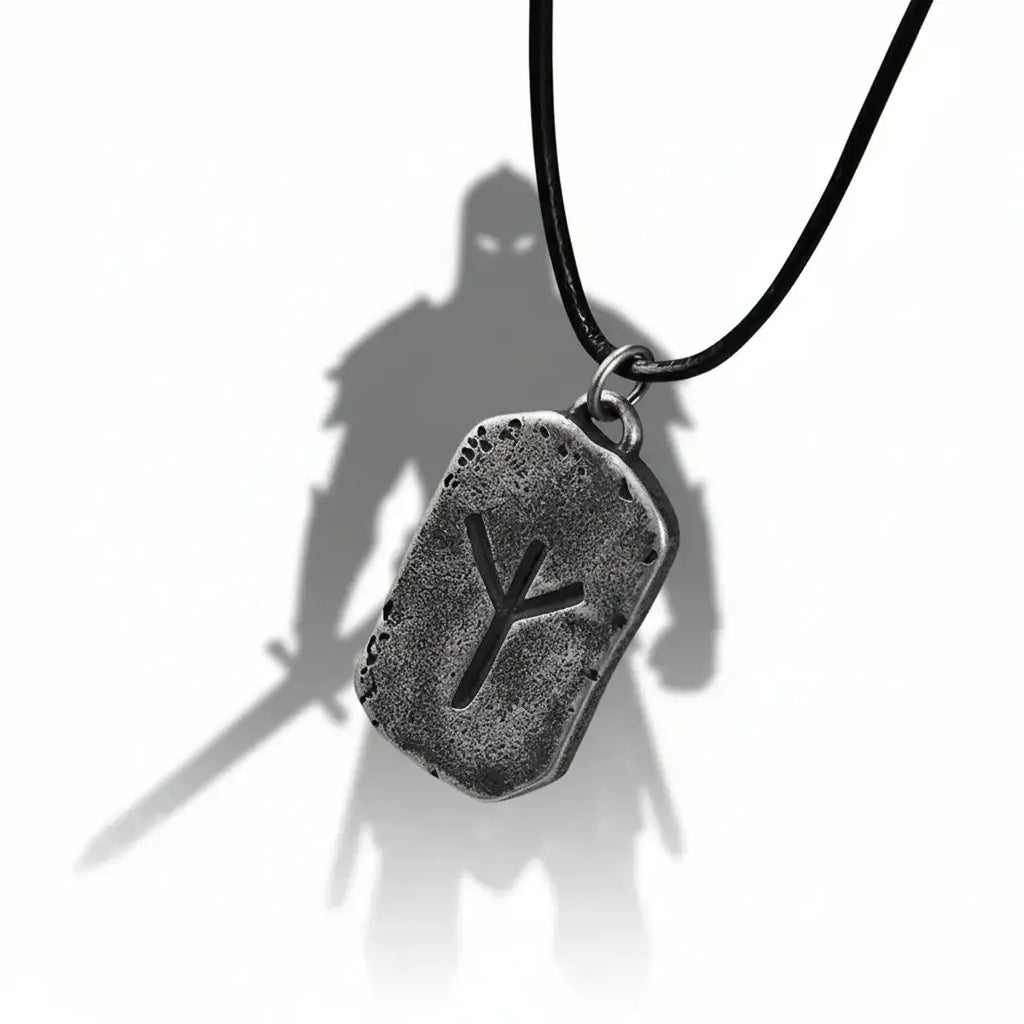 Men’s Viking Rune Protection Necklace Stainless Steel Elder Futhark Nordic Strength Pendant for Men - Hadi Craft