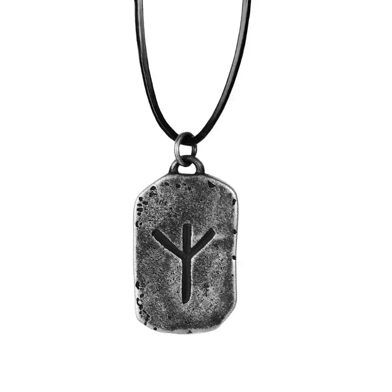 Men’s Viking Rune Protection Necklace Stainless Steel Elder Futhark Nordic Strength Pendant for Men - Hadi Craft