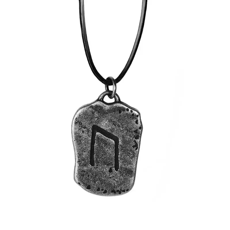 Men’s Viking Rune Protection Necklace Stainless Steel Elder Futhark Nordic Strength Pendant for Men - Hadi Craft