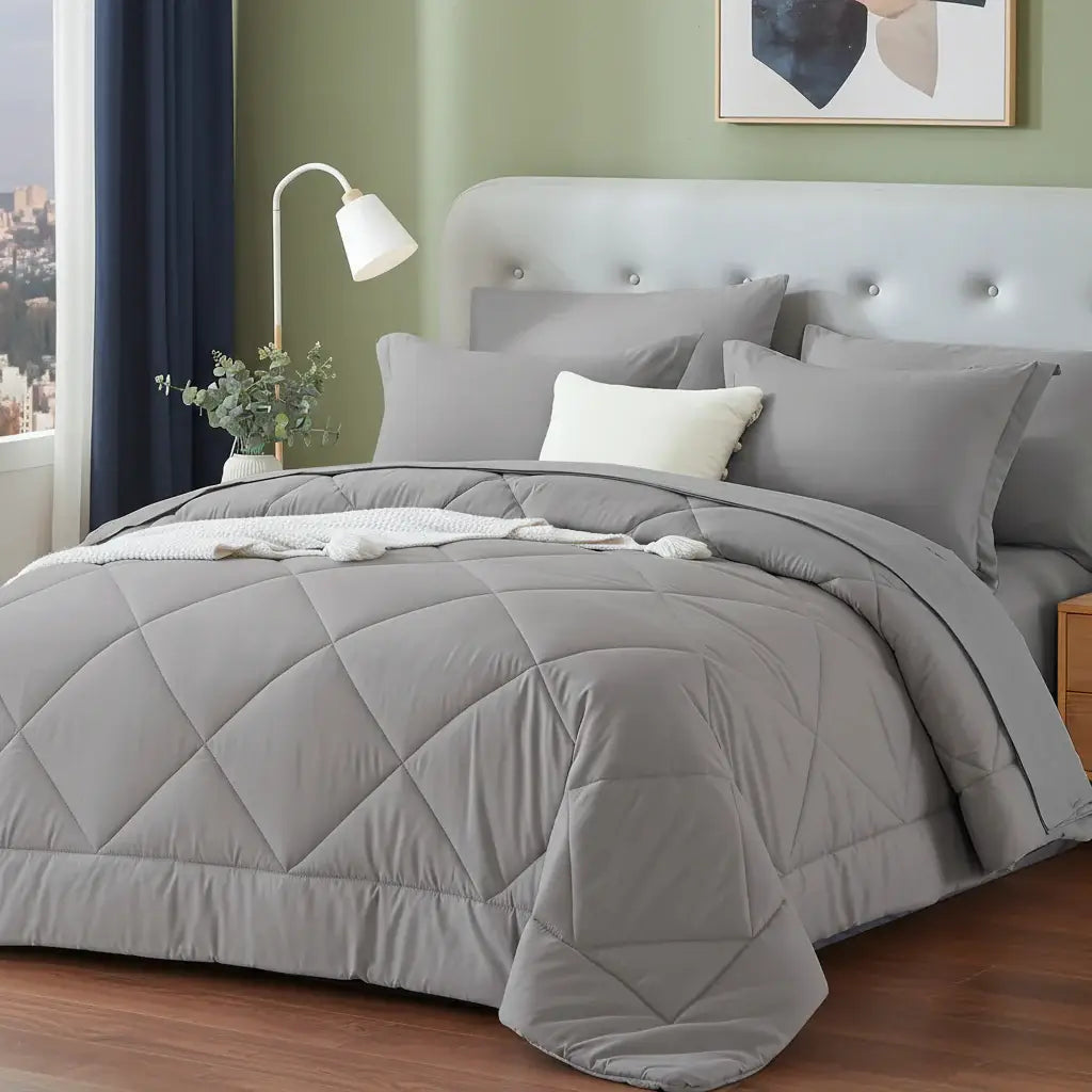 Microfiber Comforter Set With Sheets Pillowcases & Pillow Shams - Hadi Craft