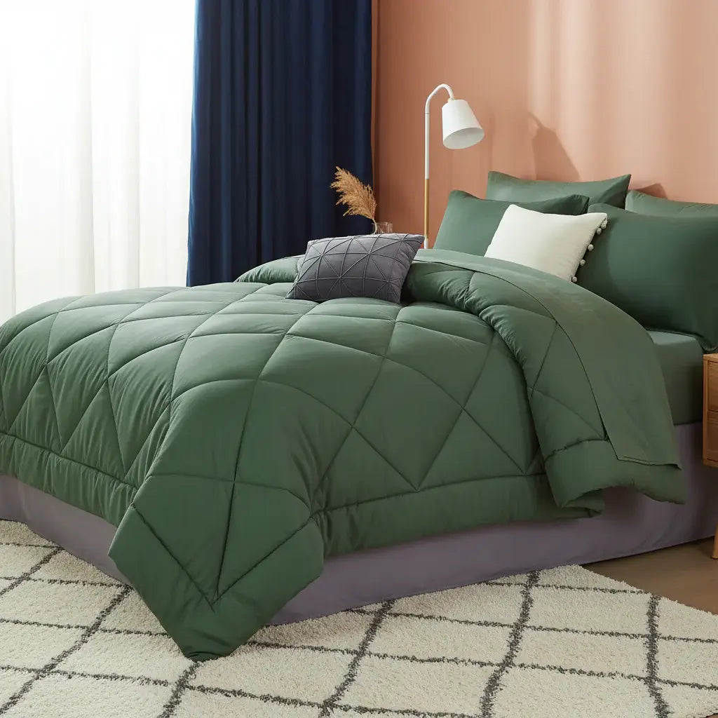 Microfiber Comforter Set With Sheets Pillowcases & Pillow Shams - Hadi Craft