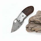 Mini Damascus Steel Folding Knife – Compact EDC Pocket Knife for Men | Gift Knife - Hadi Craft