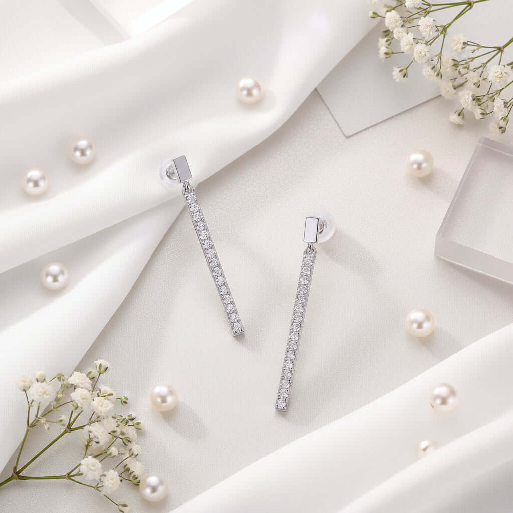 Mini Moissanite Stud Earrings – S925 Sterling Silver - Hadi Craft