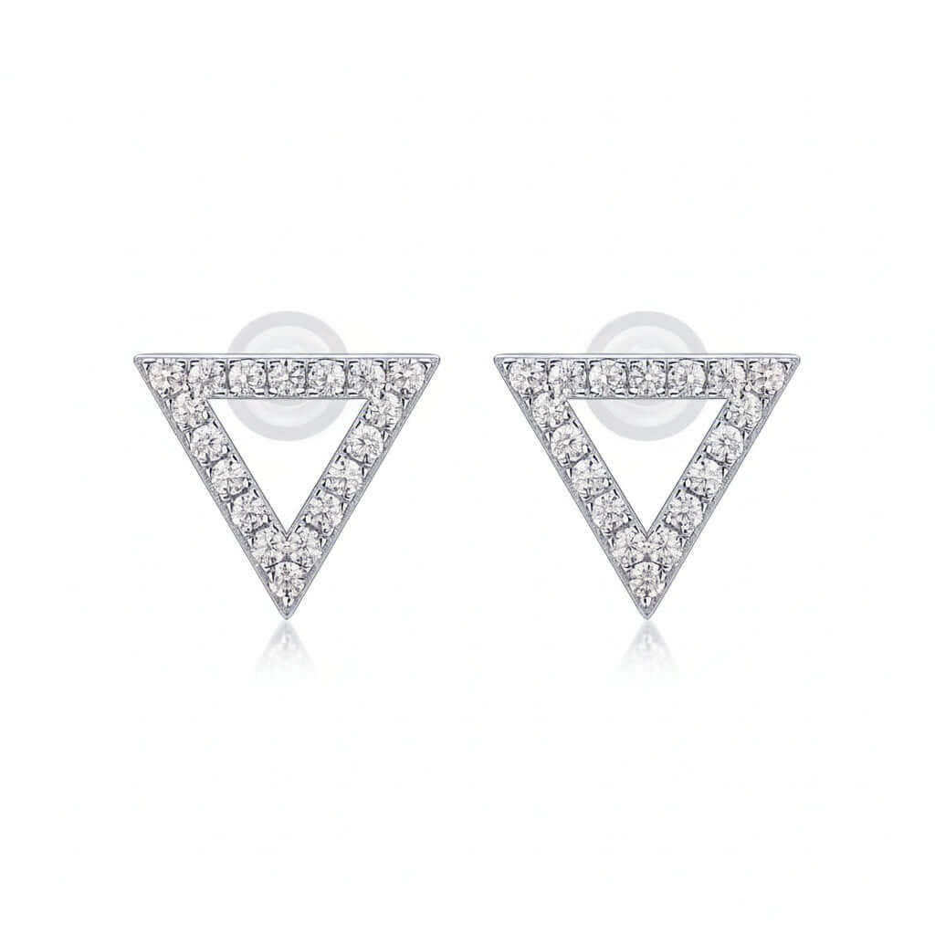 Mini Moissanite Stud Earrings – S925 Sterling Silver Platinum-Plated - Hadi Craft