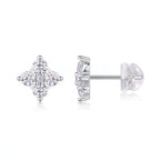 Mini Moissanite Stud Earrings – S925 Sterling Silver Platinum-Plated - Hadi Craft