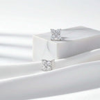 Mini Moissanite Stud Earrings – S925 Sterling Silver Platinum-Plated - Hadi Craft
