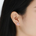 Mini Moissanite Stud Earrings – S925 Sterling Silver Platinum-Plated - Hadi Craft