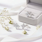 Mini Moissanite Stud Earrings – S925 Sterling Silver Platinum-Plated - Hadi Craft