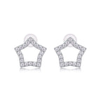 Mini Moissanite Stud Earrings – S925 Sterling Silver Platinum-Plated - Hadi Craft