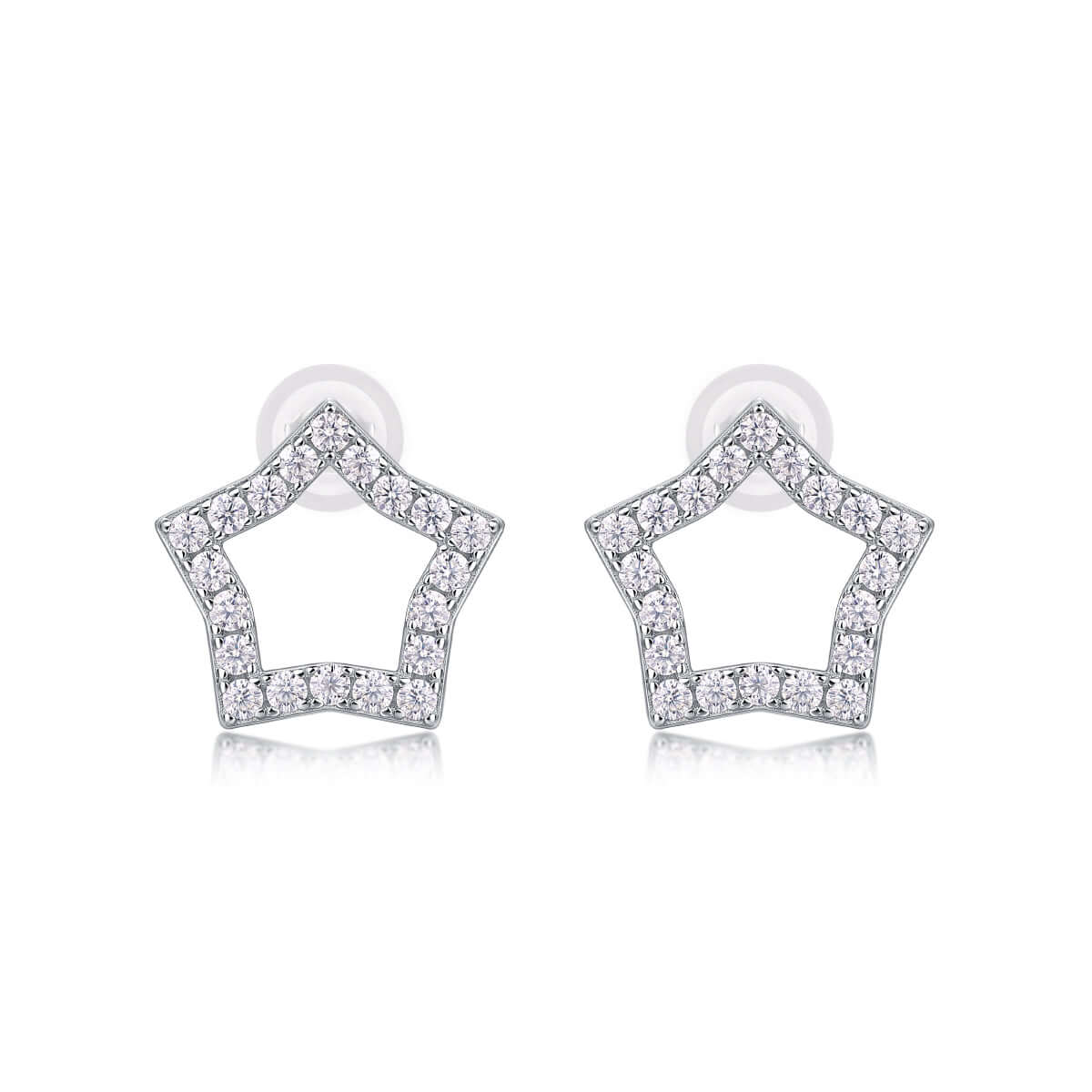 Mini Moissanite Stud Earrings – S925 Sterling Silver Platinum-Plated - Hadi Craft