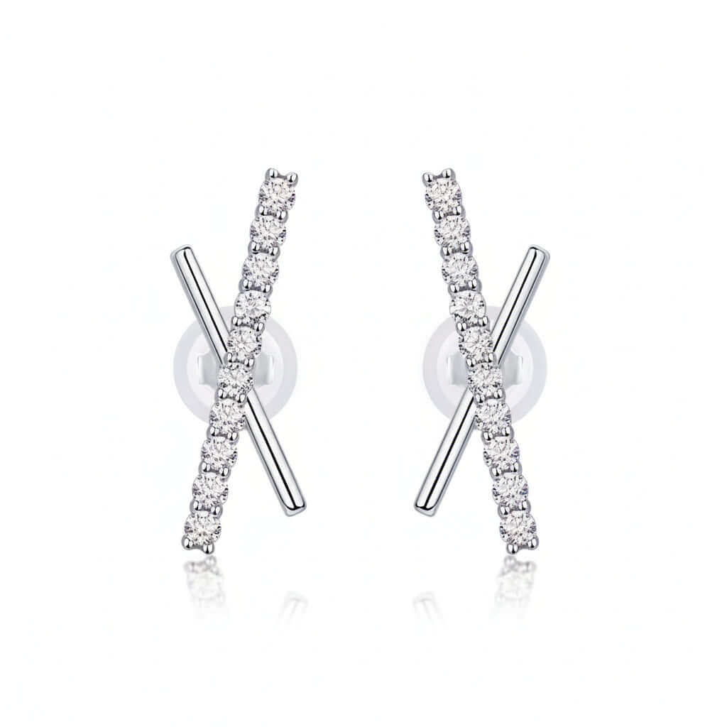Mini Moissanite Stud Earrings – S925 Sterling Silver - Hadi Craft