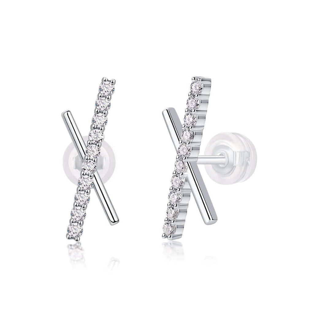 Mini Moissanite Stud Earrings – S925 Sterling Silver - Hadi Craft