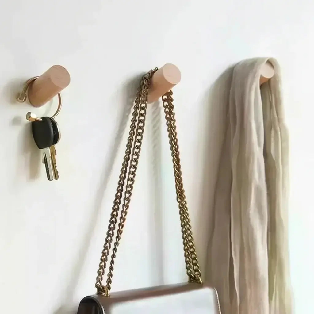 Modern Beech Wood Wall Hook – Modern Coat & Key Holder for Home - Hadi Craft
