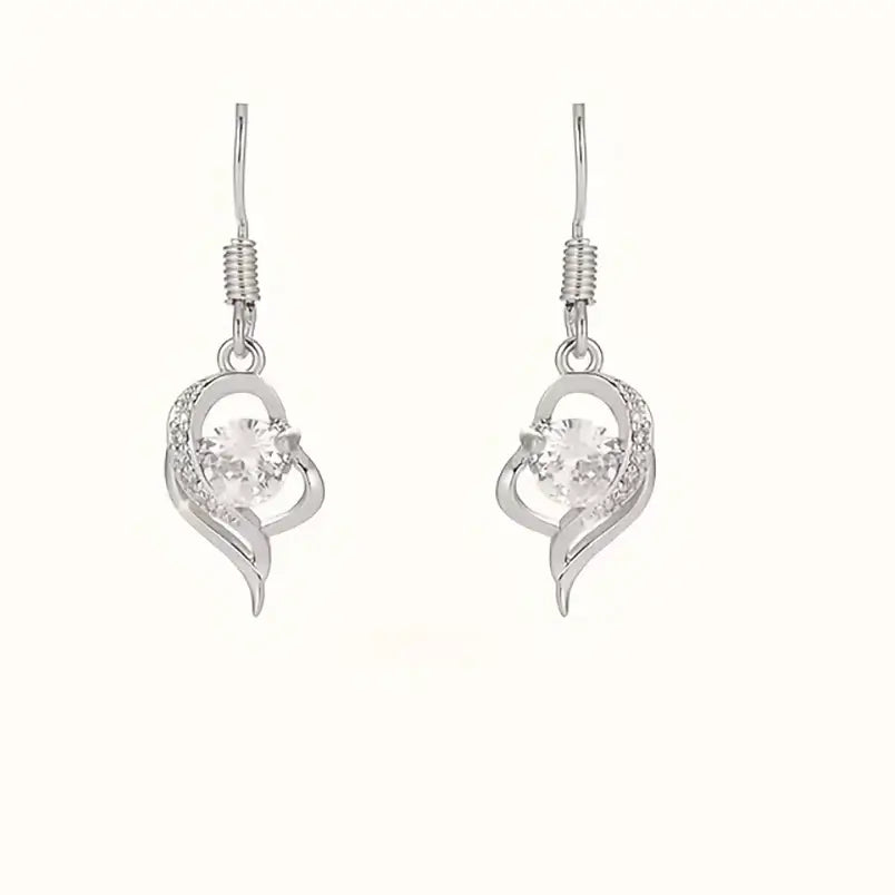 Moissanite Heart Earrings 925 Sterling Silver – 0.5CT Ocean Blue Heart Studs Gift for Her - Hadi Craft
