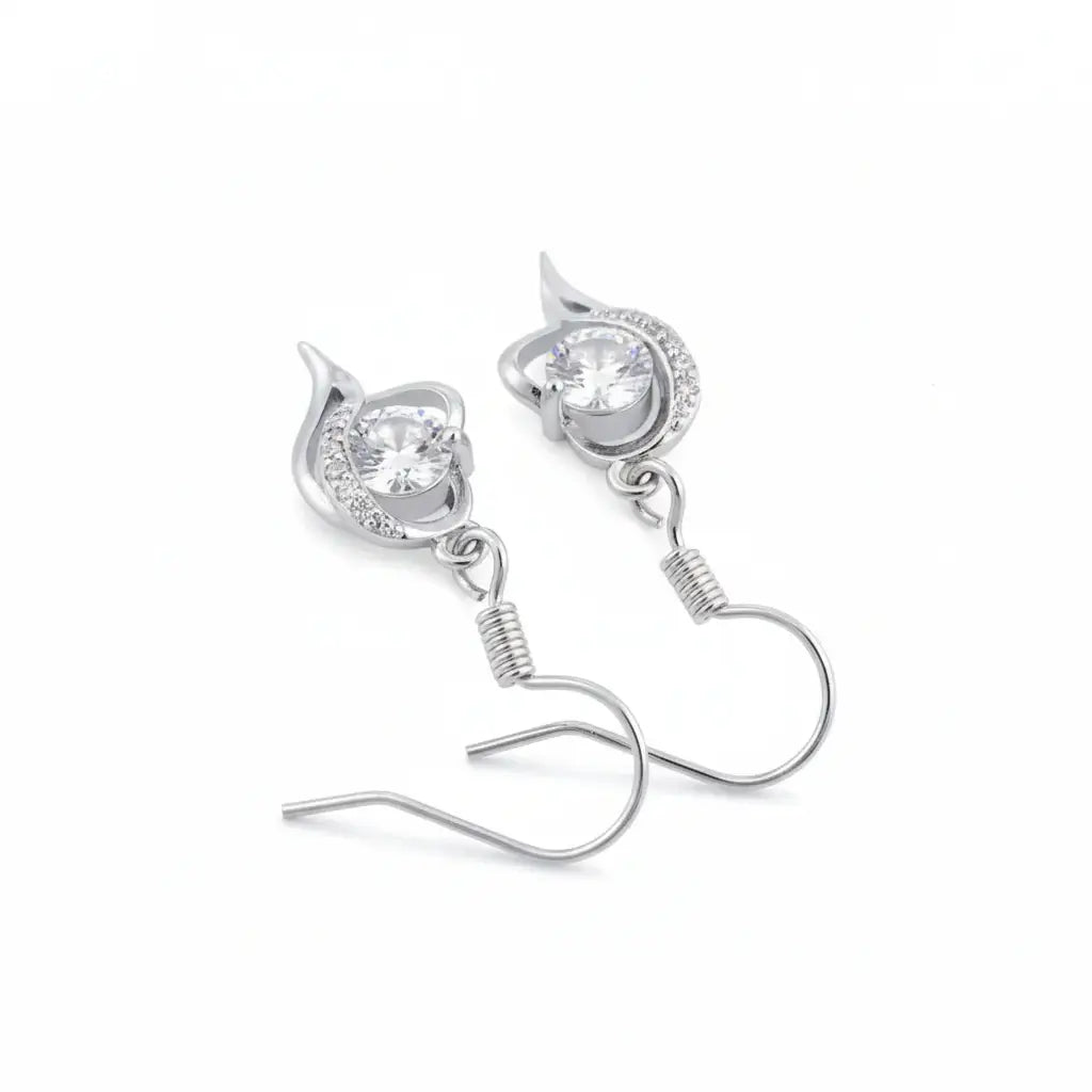 Moissanite Heart Earrings 925 Sterling Silver – 0.5CT Ocean Blue Heart Studs Gift for Her - Hadi Craft