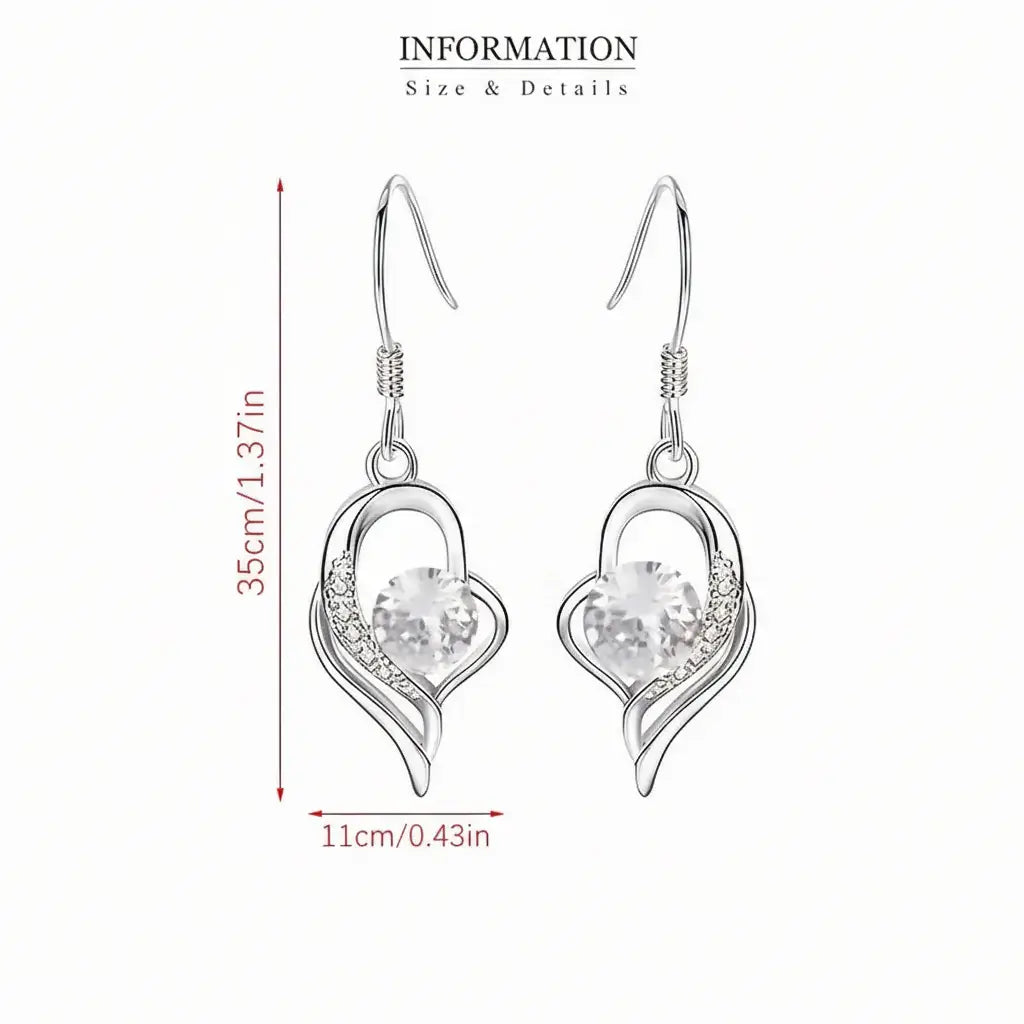 Moissanite Heart Earrings 925 Sterling Silver – 0.5CT Ocean Blue Heart Studs Gift for Her - Hadi Craft